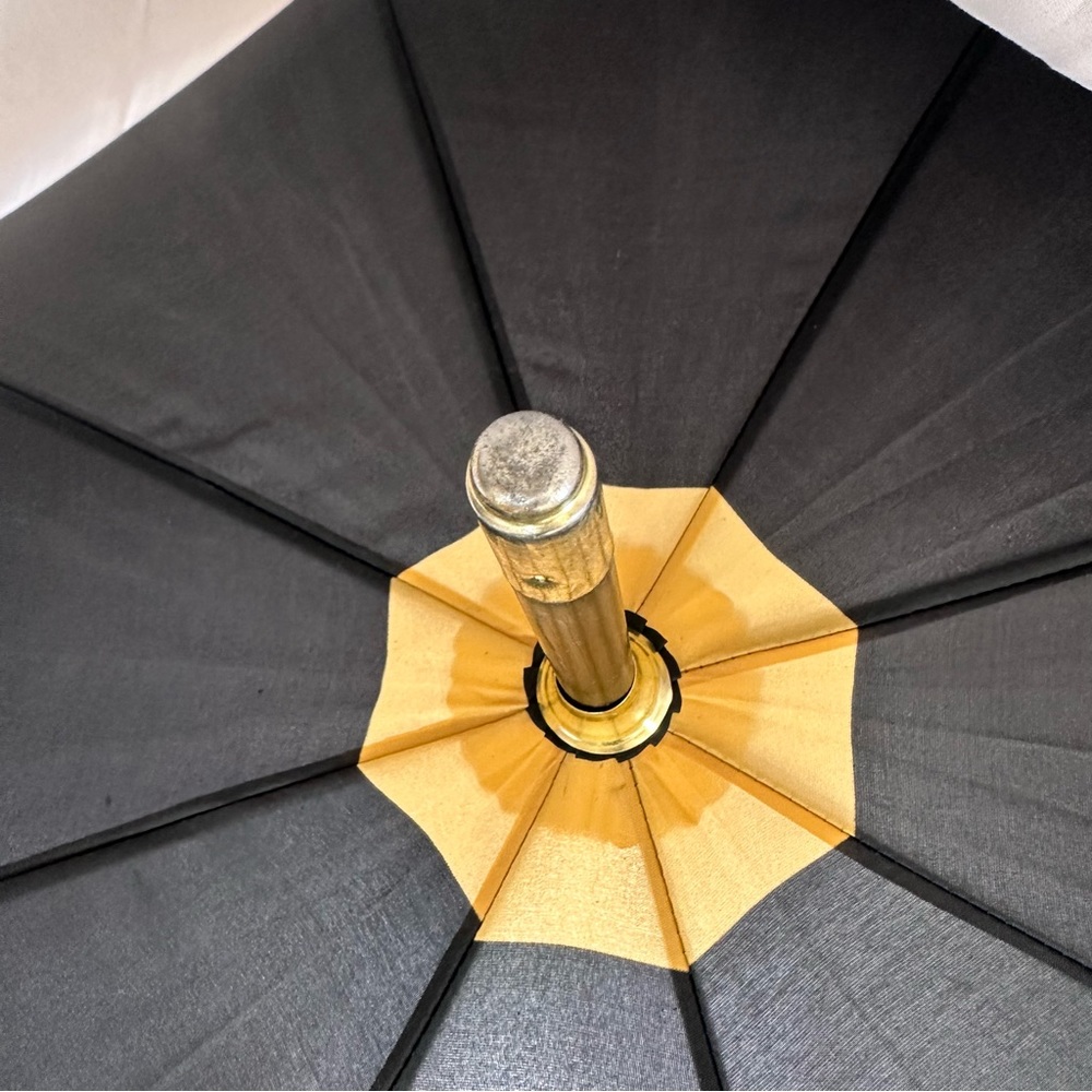 Fendi Parfumes Gold & Black Vintage Large Rain Umbrella - Picture 15 of 17
